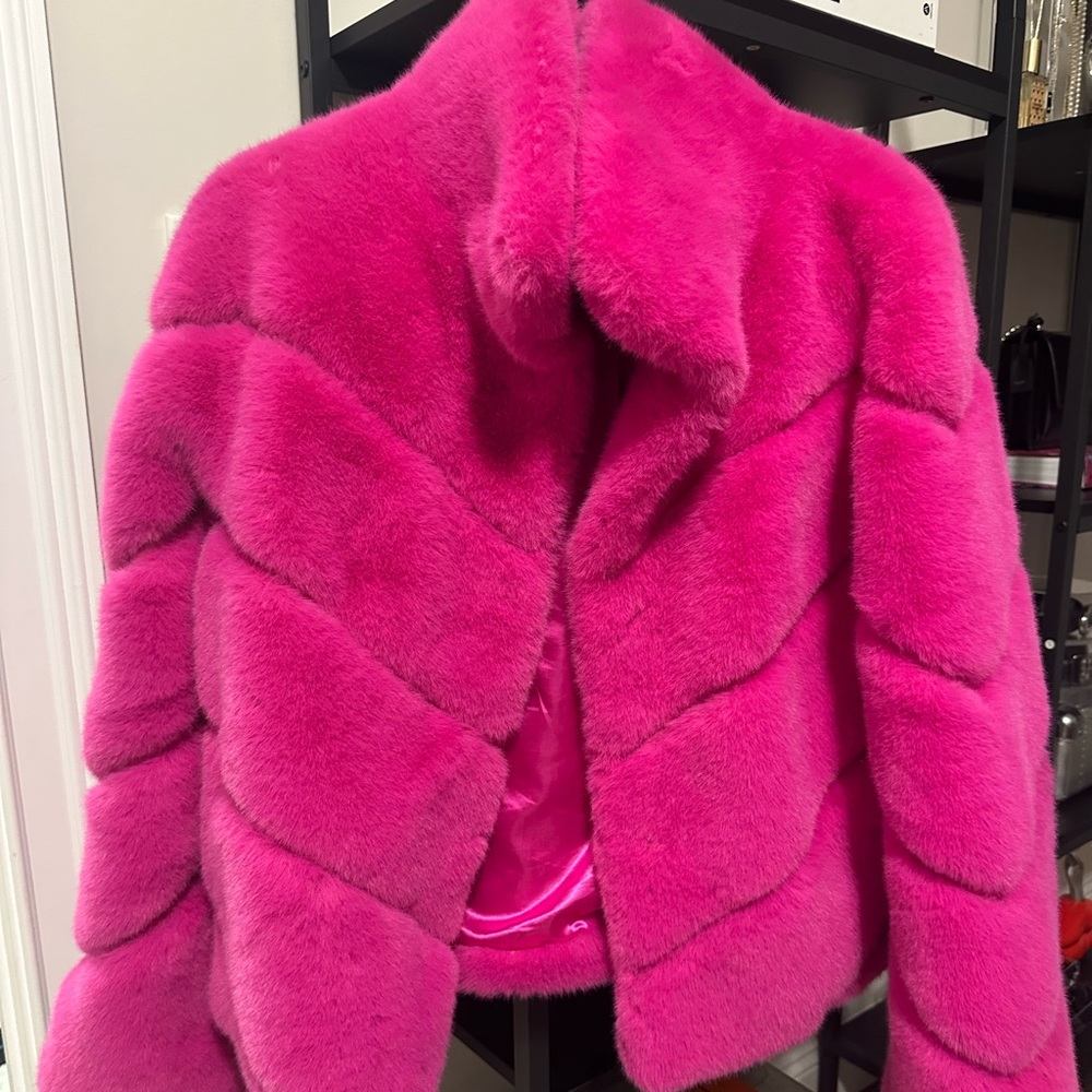 Generation love hot pink faux fur jacket